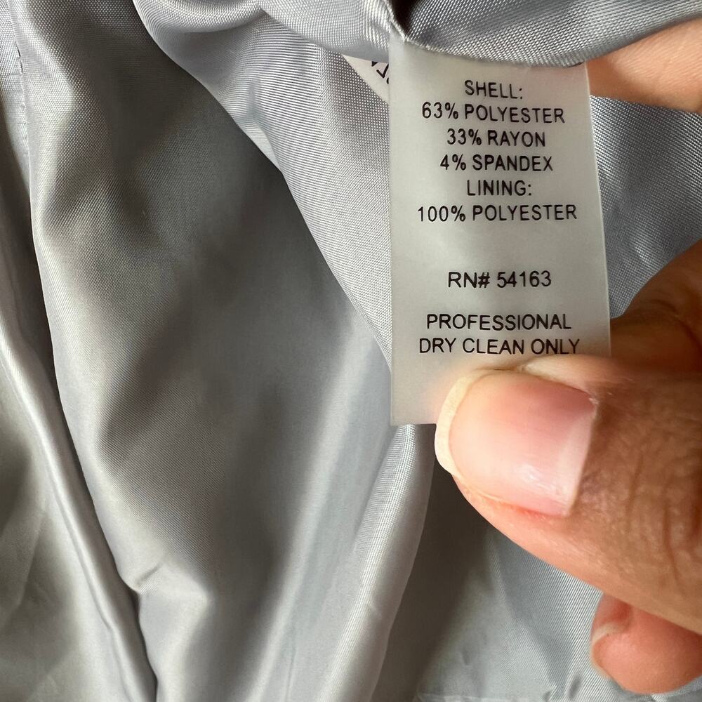Calvin Klein Grey Stretch Blazer Jacket Womens 12 Career Professional Classic - Picture 11 of 11